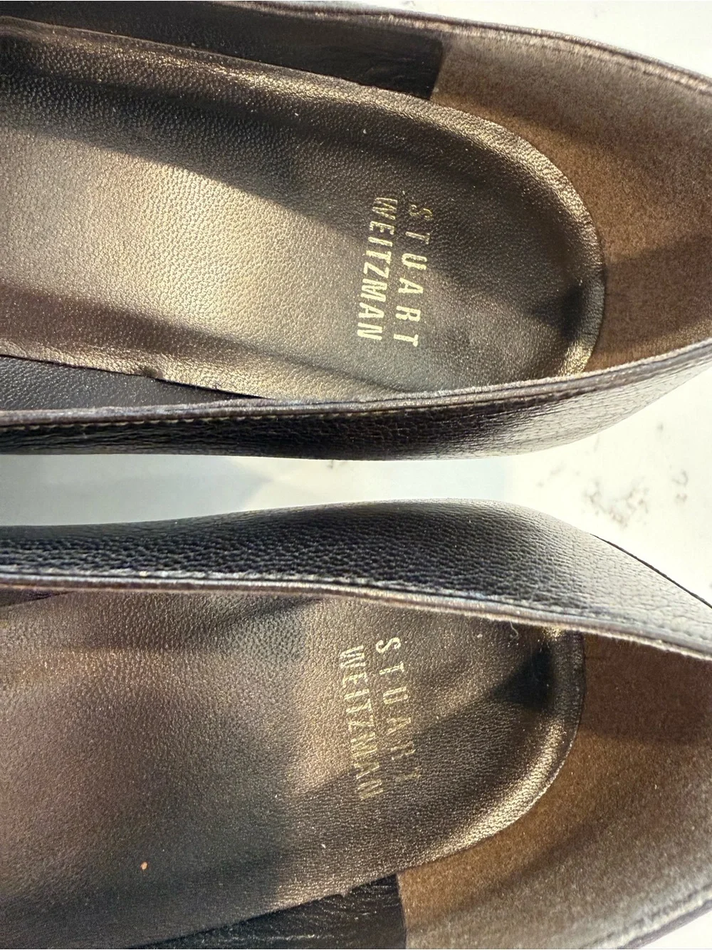 Vintage Stuart Weitzman Brown Leather Horsebit Block Heel Pumps Size 9B Spain